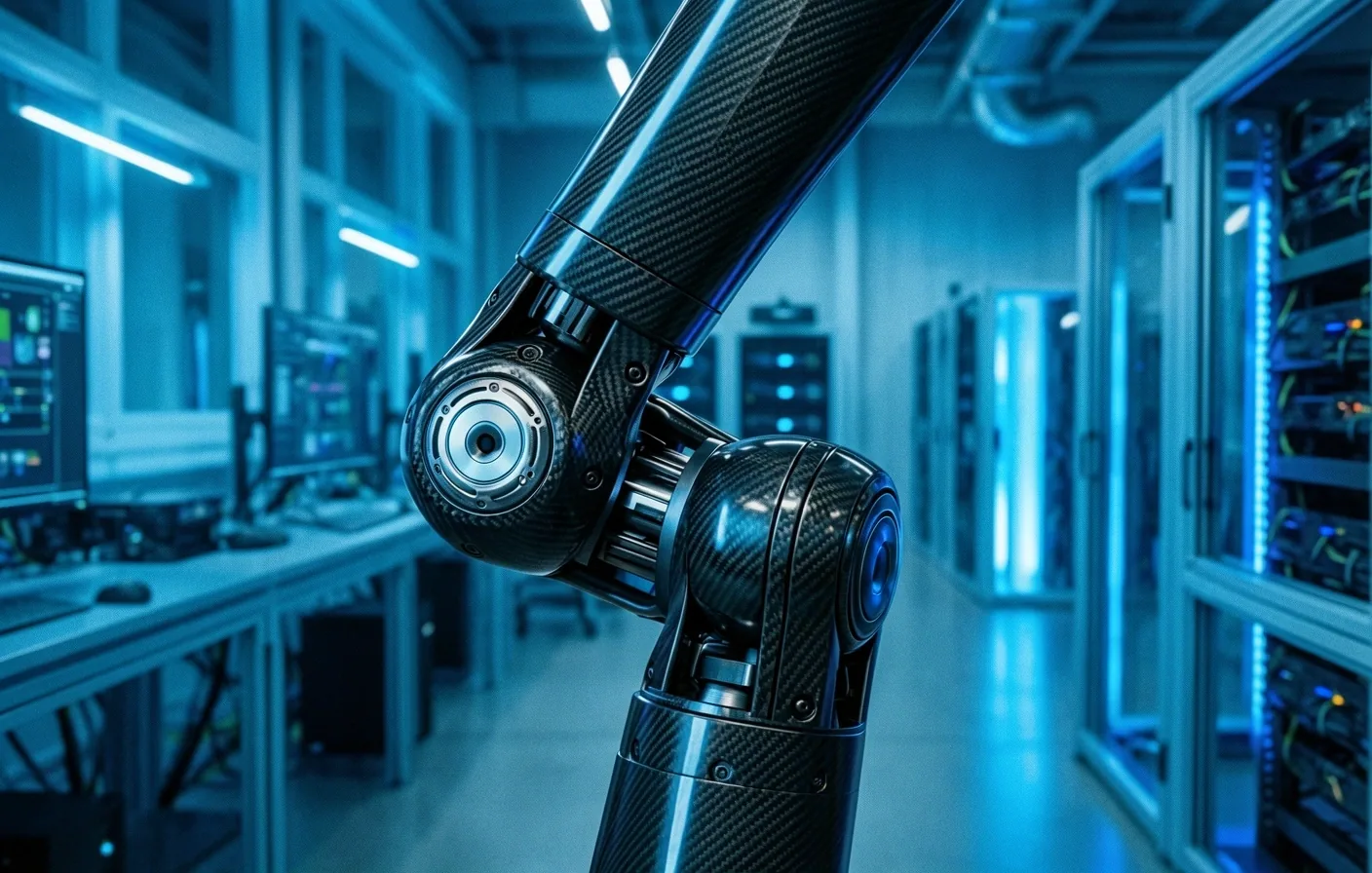 Precision robotic engineering close-up