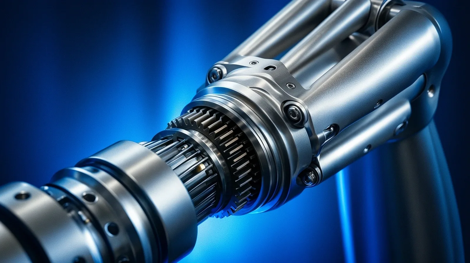 Close-up of industrial robotic control hardware